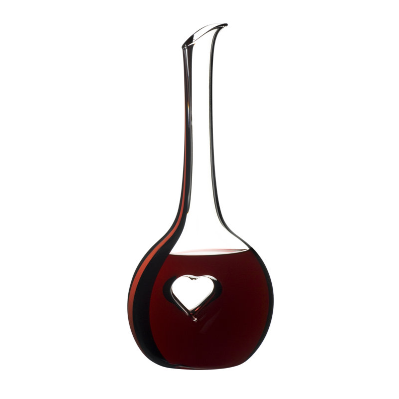 Bliss Clear Crystal Wine Decanter with Heart Design