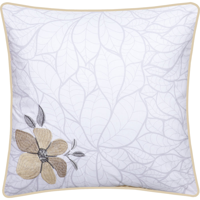 Queen Gray Microfiber Floral Embroidered Comforter Set