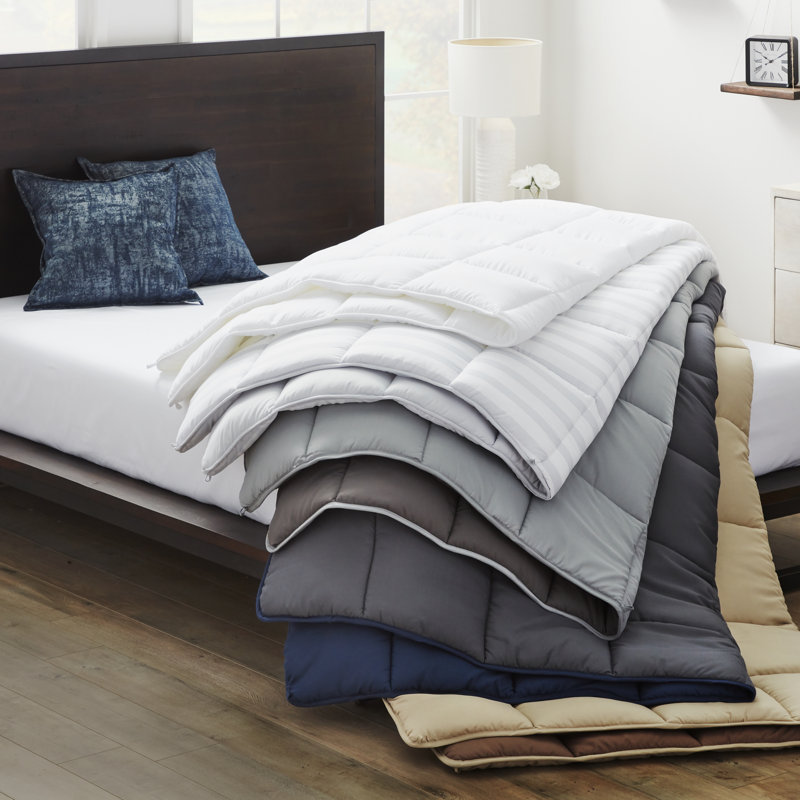 White and Gray Reversible Queen Microfiber Duvet