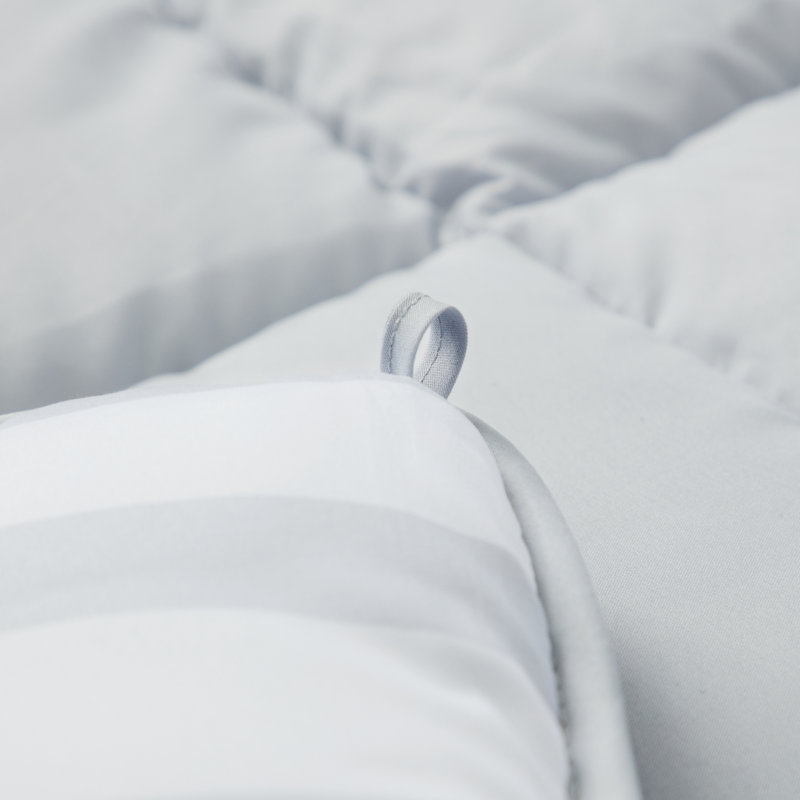 White and Gray Reversible Queen Microfiber Duvet