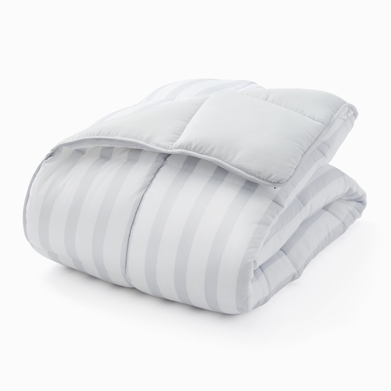 White and Gray Reversible Queen Microfiber Duvet