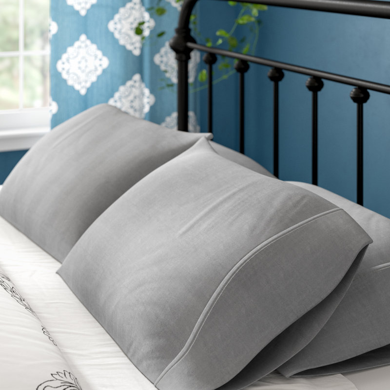 Light Gray Cotton Hypoallergenic Standard Pillowcases Set of 4