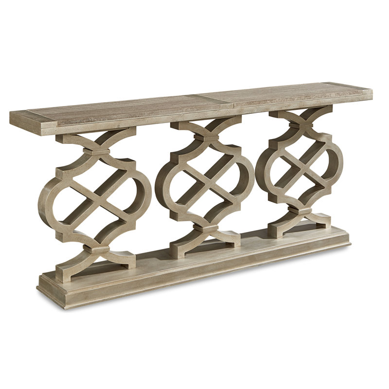 Morrissey 75'' Silver Stone Top Console Table