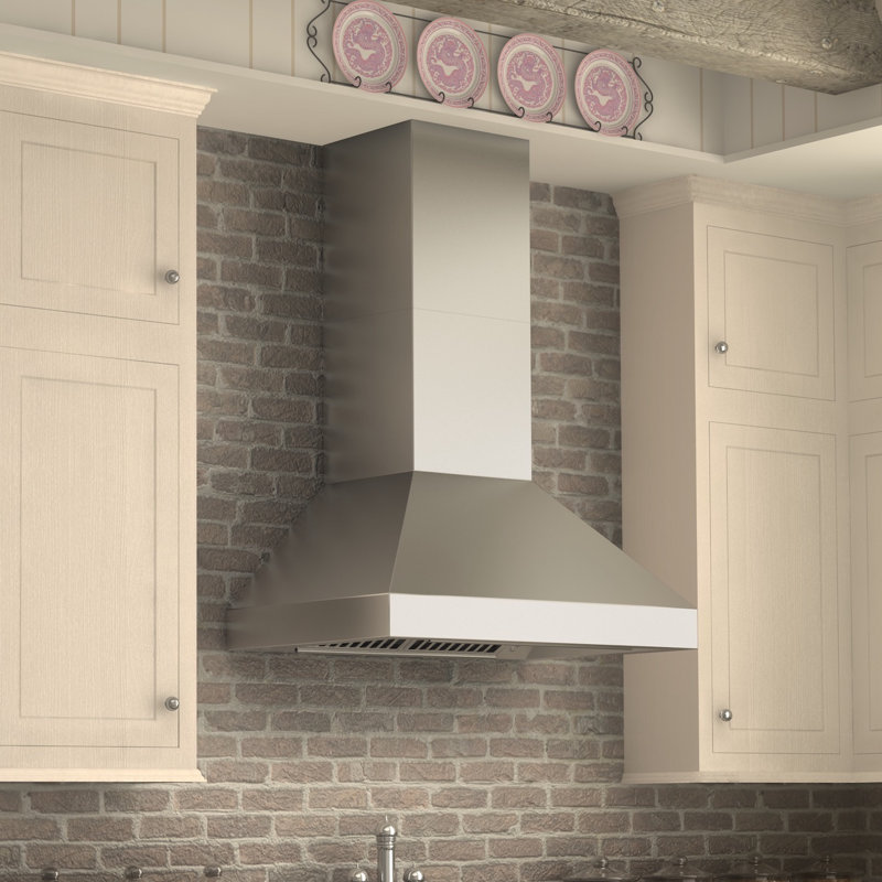 54" Stainless Steel Convertible Wall Mounted Range Hood with Charcoal Filter