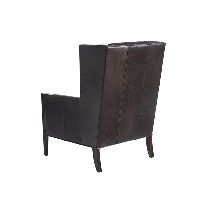 Stratton Dark Brown Leather Wingback Chair