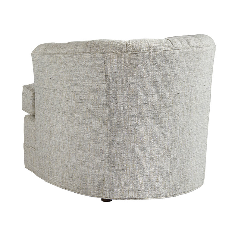 Gray Swivel Barrel Chair with Charcoal Frame