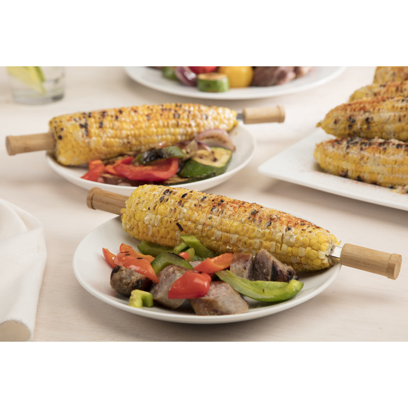 13-Piece Stainless Steel Grill Tool Set with Bamboo Handles