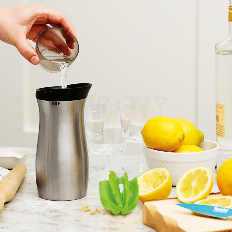 Stainless Steel Cocktail Shaker with Built-In Citrus Reamer