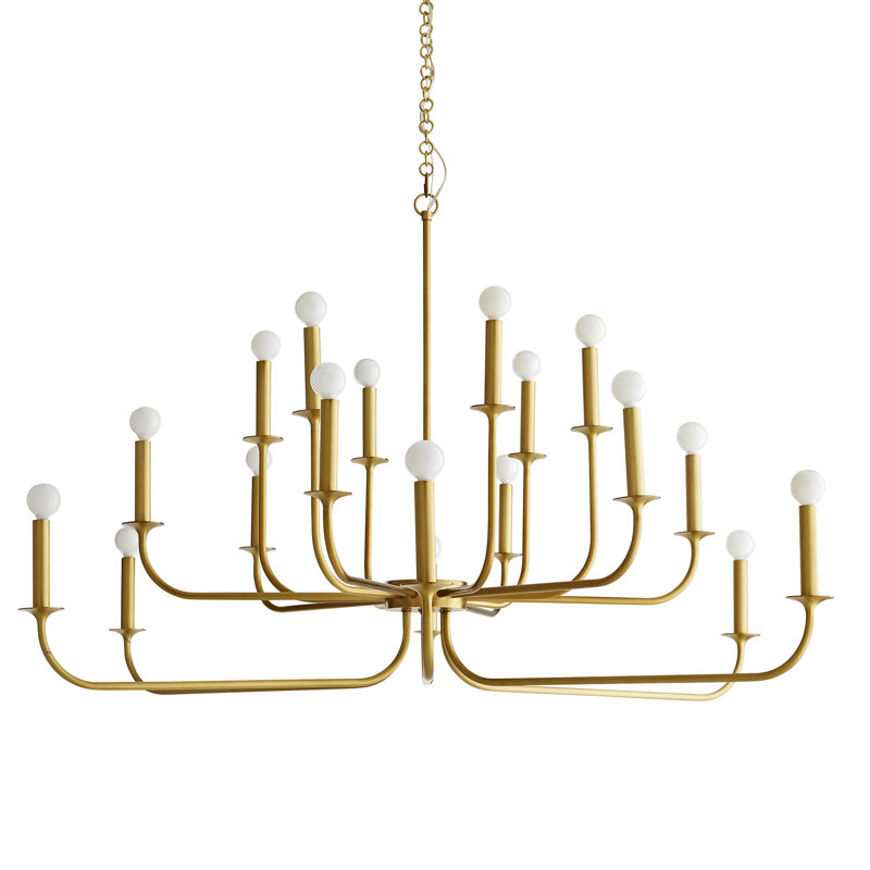 Antique Brass 38" Sputnik Plug-in Chandelier