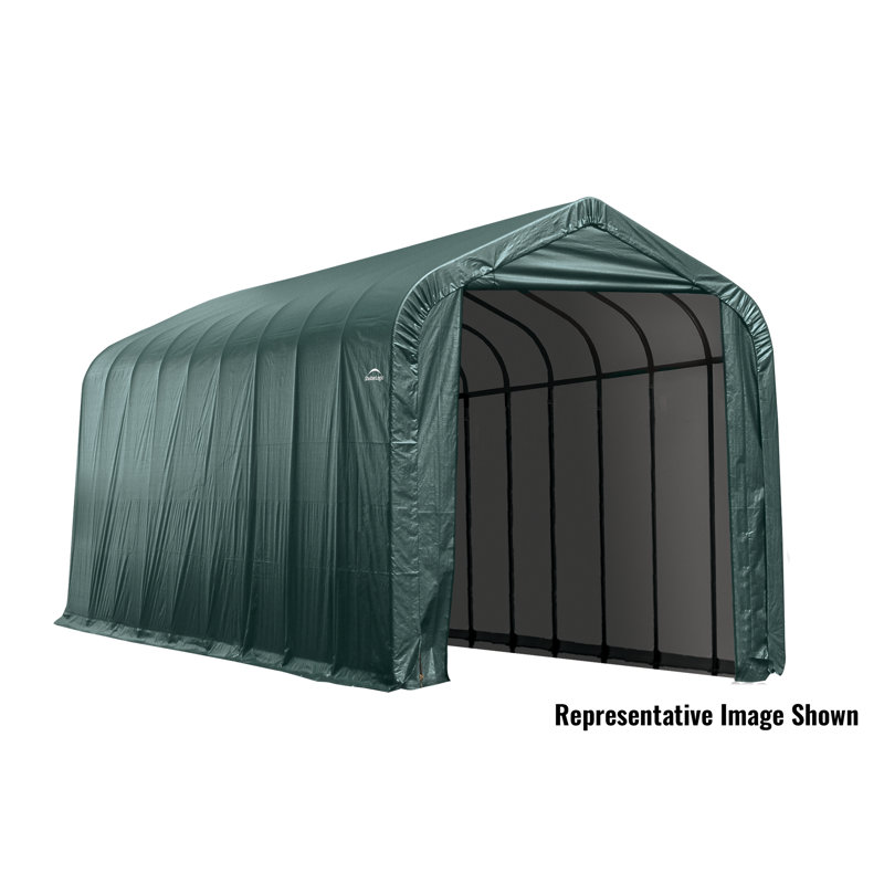 ShelterCoat 11'x16' Peak-Style Portable Green Polyethylene Garage