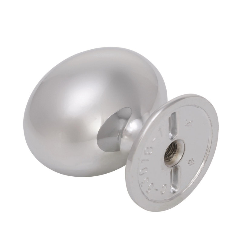 Satin Nickel Oval Cabinet Knob with Mounting Hardware