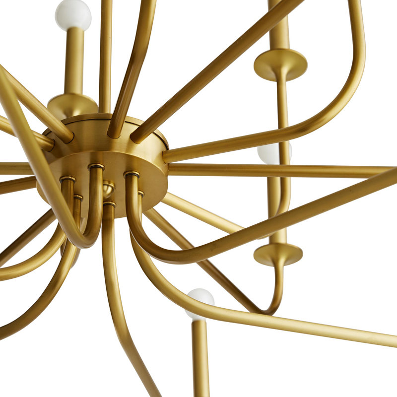 Antique Brass 38" Sputnik Plug-in Chandelier