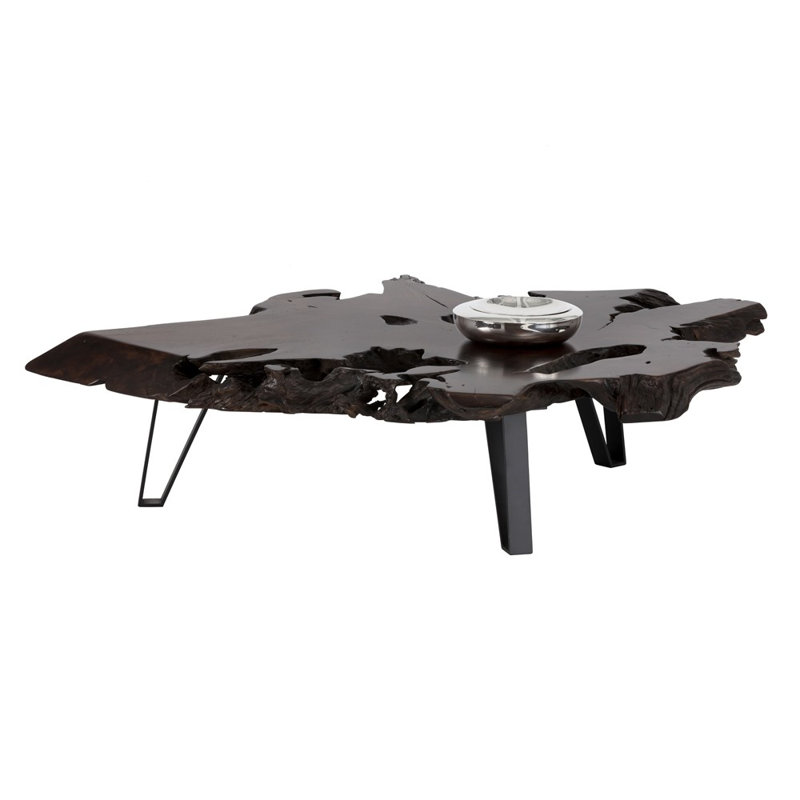 Teak Root and Black Iron Outdoor Coffee Table