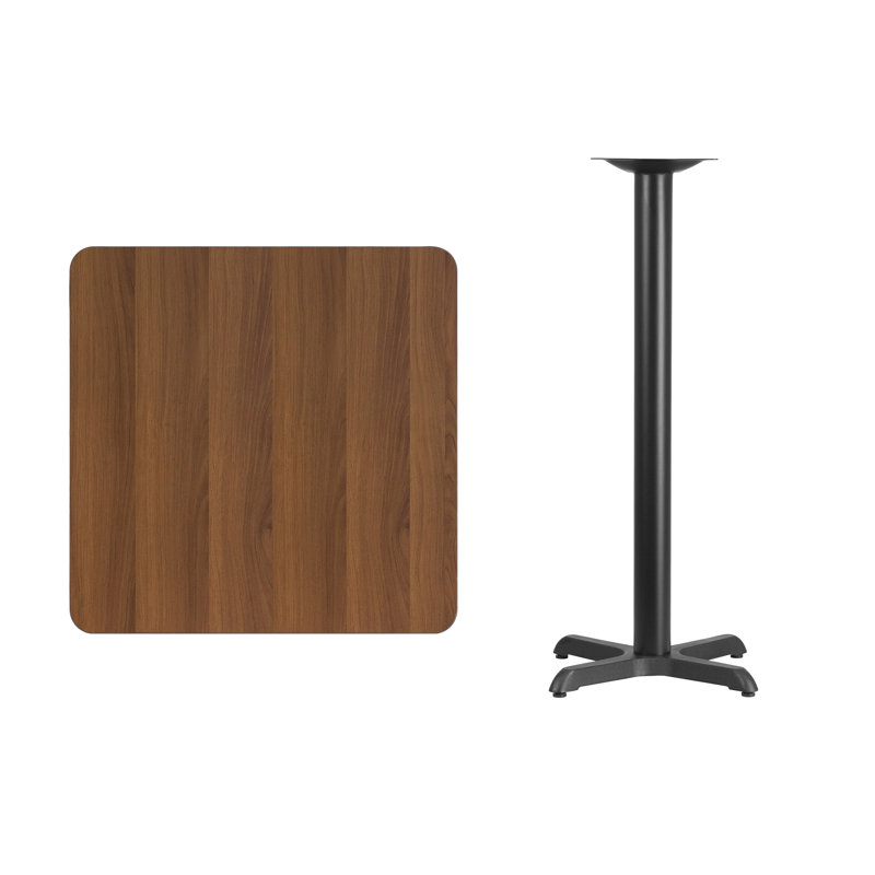 Red Laminate Square Bar Height Dining Table