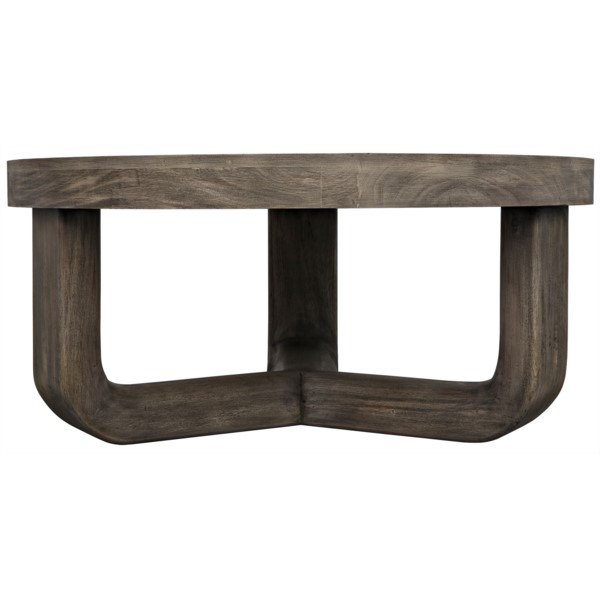 Distressed Grey Mahogany 40" Round Coffee Table