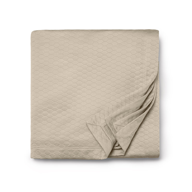 Latte King Cotton Quilt with Honeycomb Piqué Matelassé