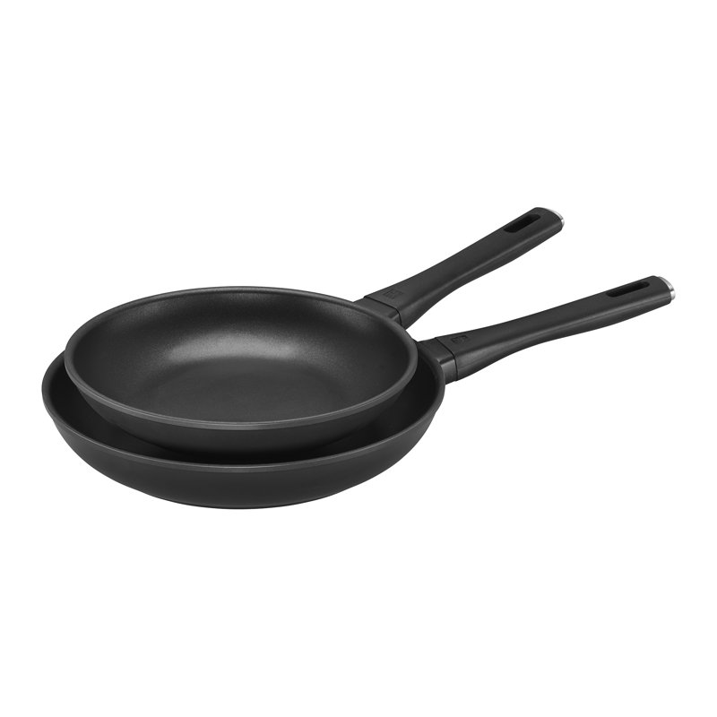 Matte Black 12" Aluminum Nonstick Round Fry Pan