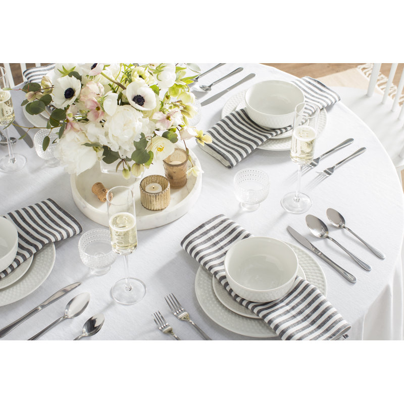 Elegant White Porcelain 16-Piece Dinnerware Set for 4