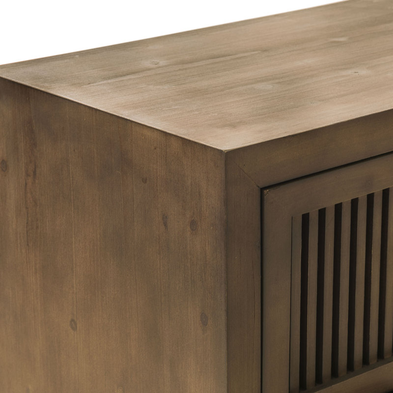 Sawyer Minimalist Ash Wood 2-Drawer Cabinet in Walnut Brown