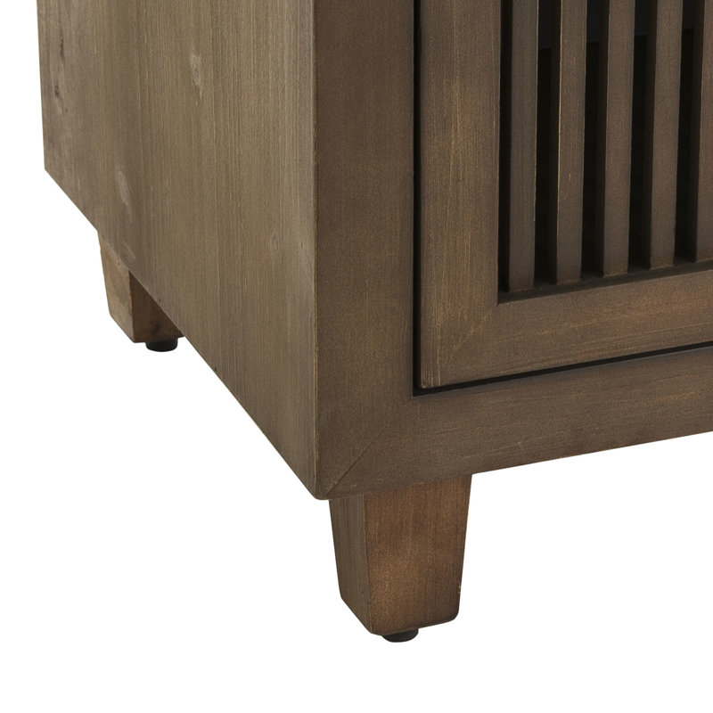 Sawyer Minimalist Ash Wood 2-Drawer Cabinet in Walnut Brown
