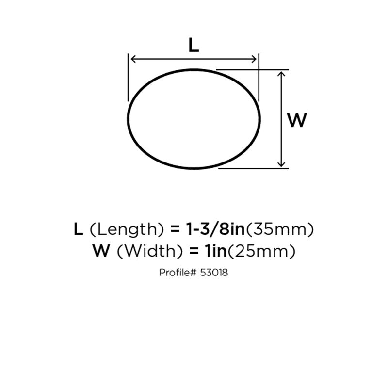 Satin Nickel Oval Cabinet Knob with Mounting Hardware