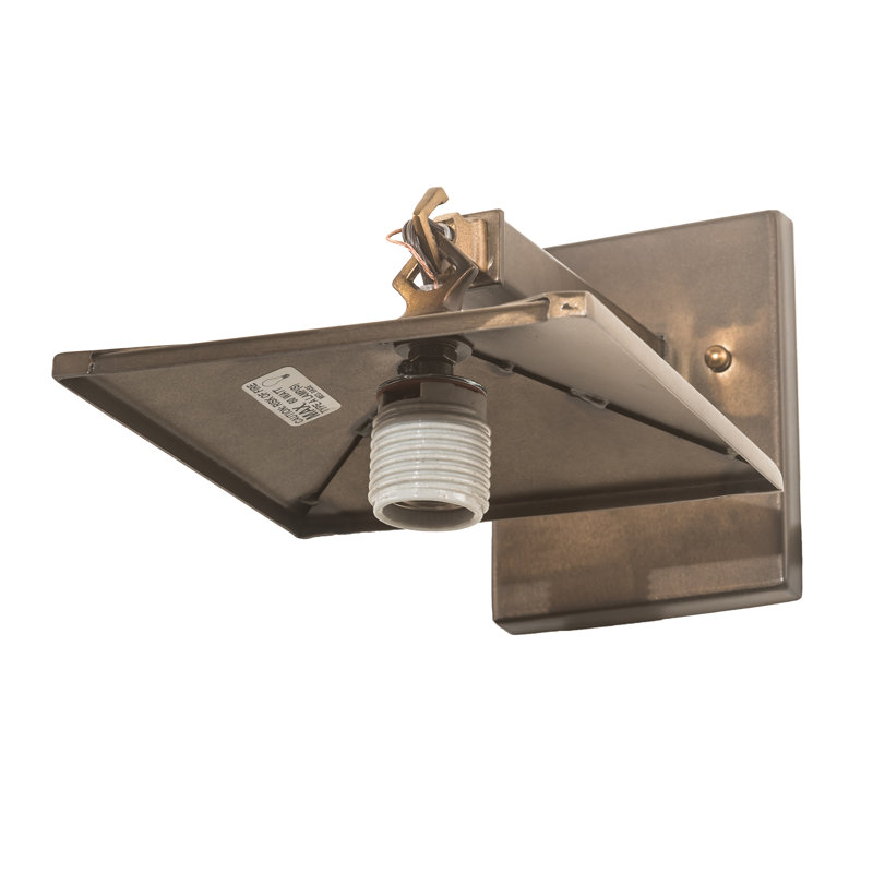 Antique Copper 12.5" Direct Wired Electric Sconce with Amber Shade