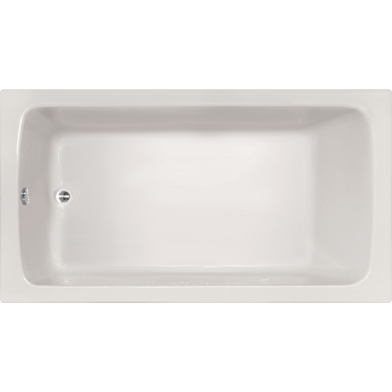 Modern White Acrylic Drop-In Bathtub with Jets