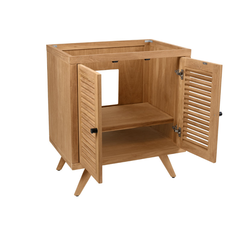 Harper 30'' Natural Teak Solid Wood Bathroom Vanity Base