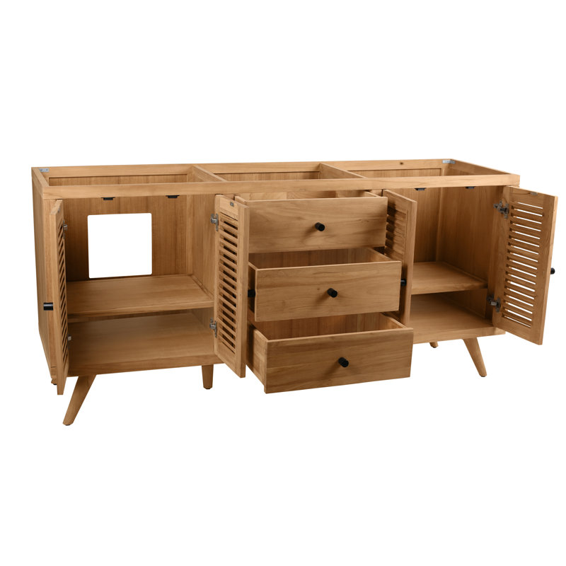 Harper 72" Natural Teak Double Freestanding Wood Vanity