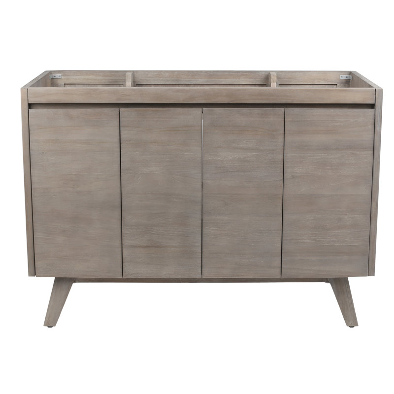 Coventry 48'' Gray Teak Solid Wood Single Free-Standing Vanity Base