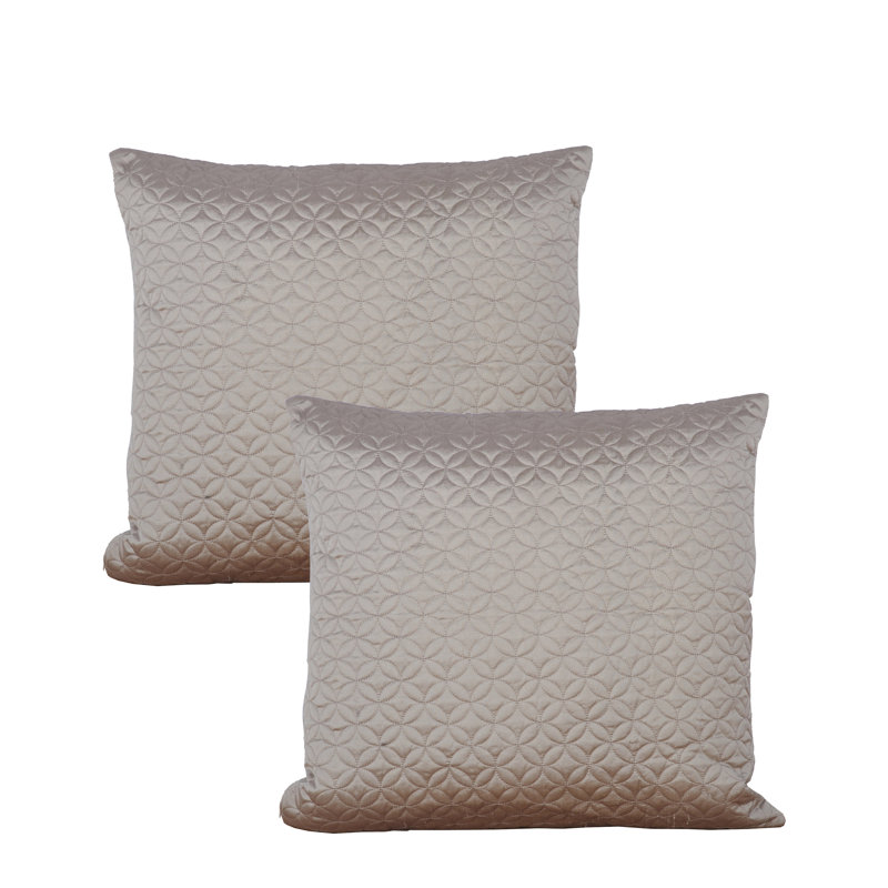 Pewter Stone Embroidered Silk 20" Throw Pillow Covers
