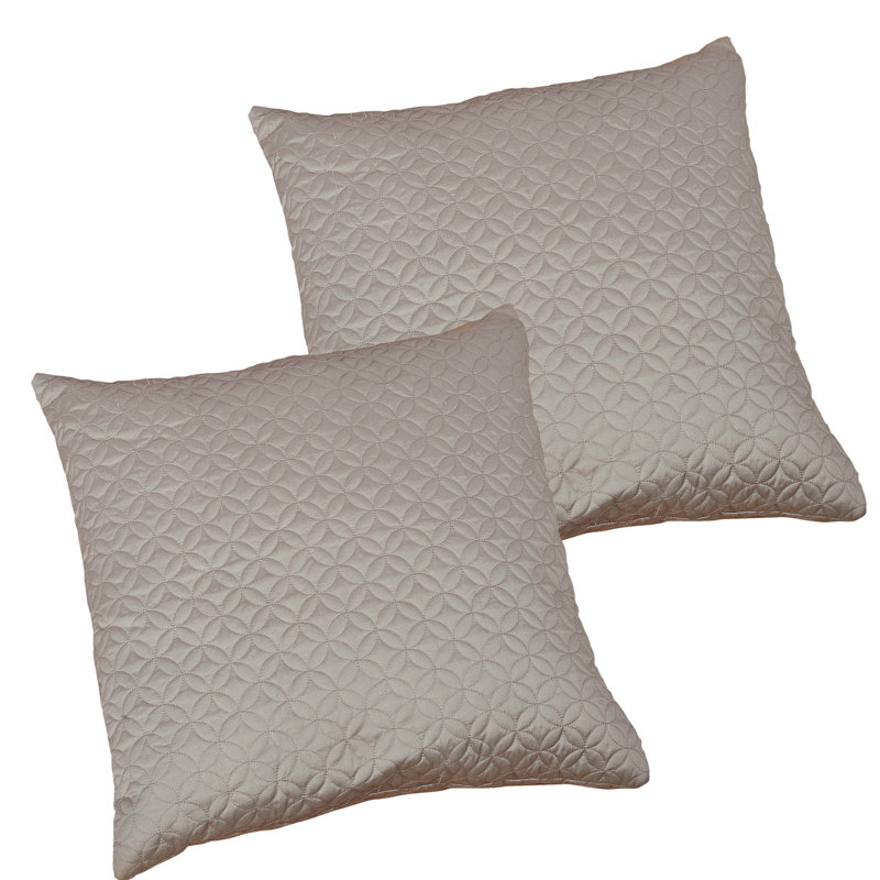 Pewter Stone Embroidered Silk 20" Throw Pillow Covers