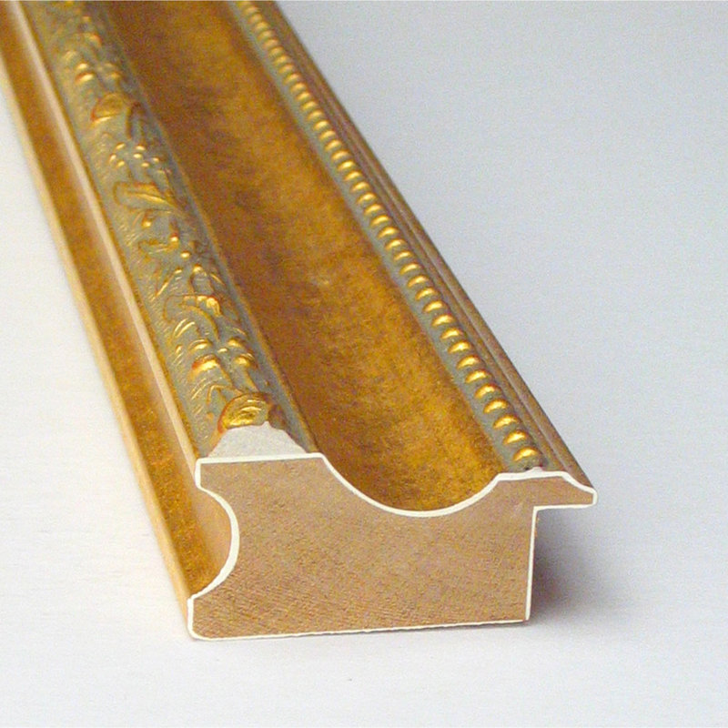 Gold Embossed Rectangular Wood Vanity Mirror