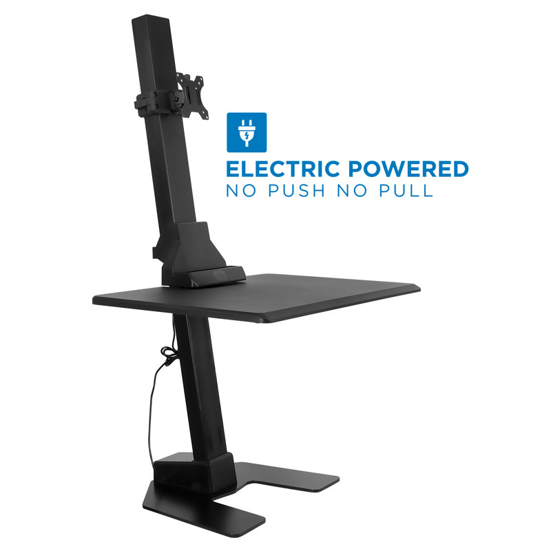 ElectraLift 28" Motorized Standing Desk Converter with Full Motion Monitor Mount