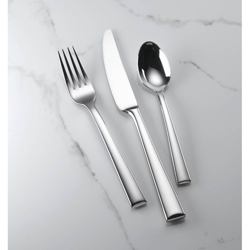 Modern Stainless Steel 5-Piece Tarnish Resistant Flatware Set