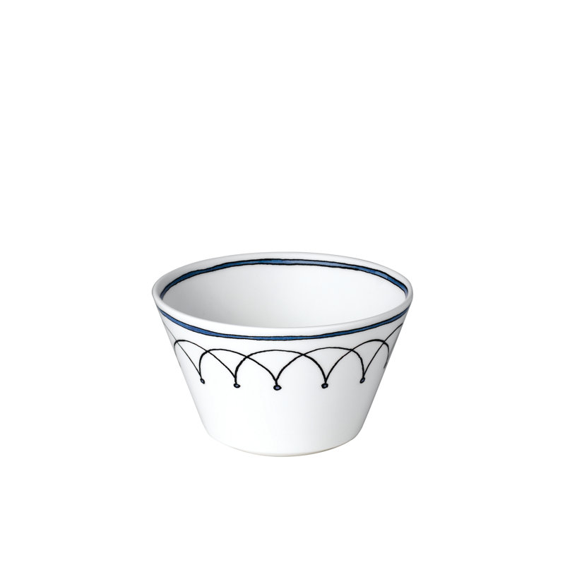 Blue and White Ceramic Bohemian Dessert Bowl