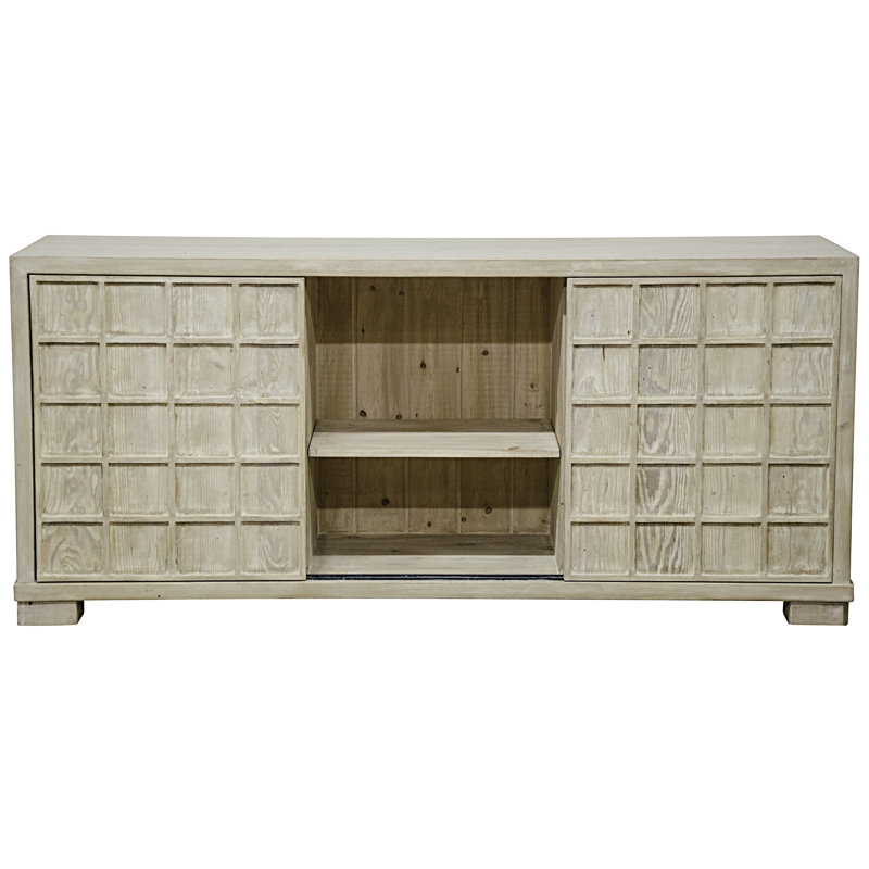 Hayward 72'' Reclaimed Wood Sideboard with Raised Grid Pattern