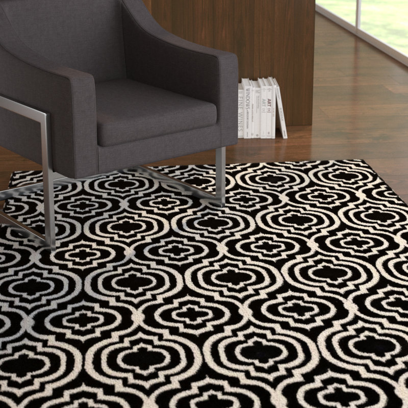 Moroccan Blue and Light Blue Trellis 8' x 10' Synthetic Area Rug