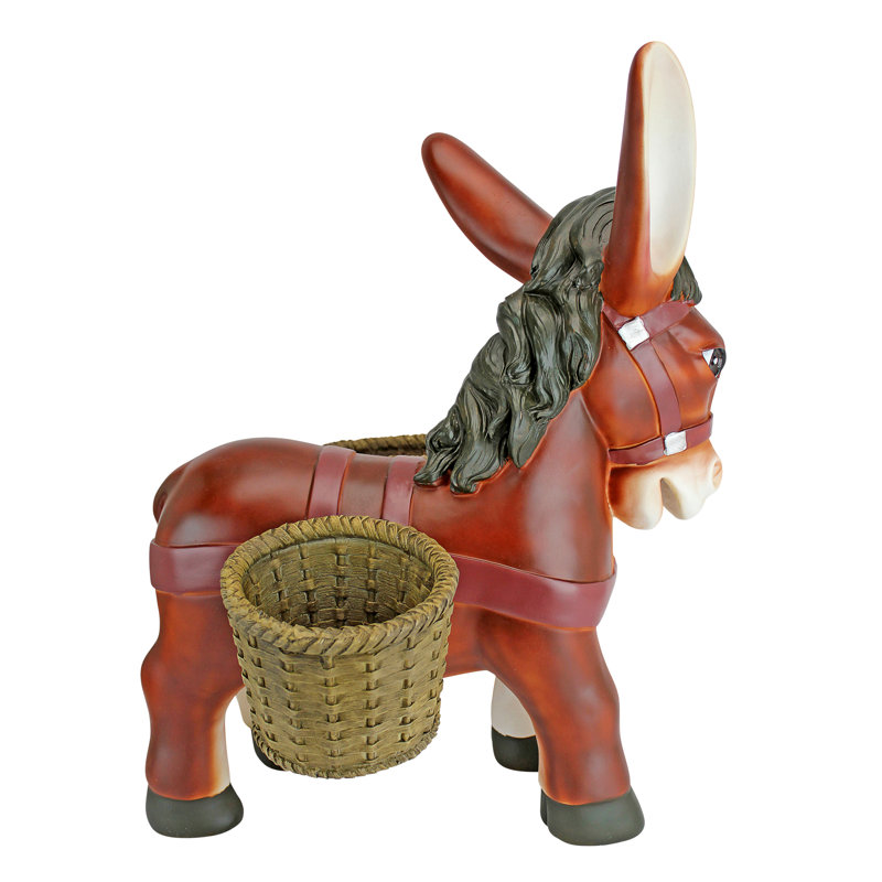 Pancho Earthy Tones Hand-Painted Donkey Resin Planter Statue