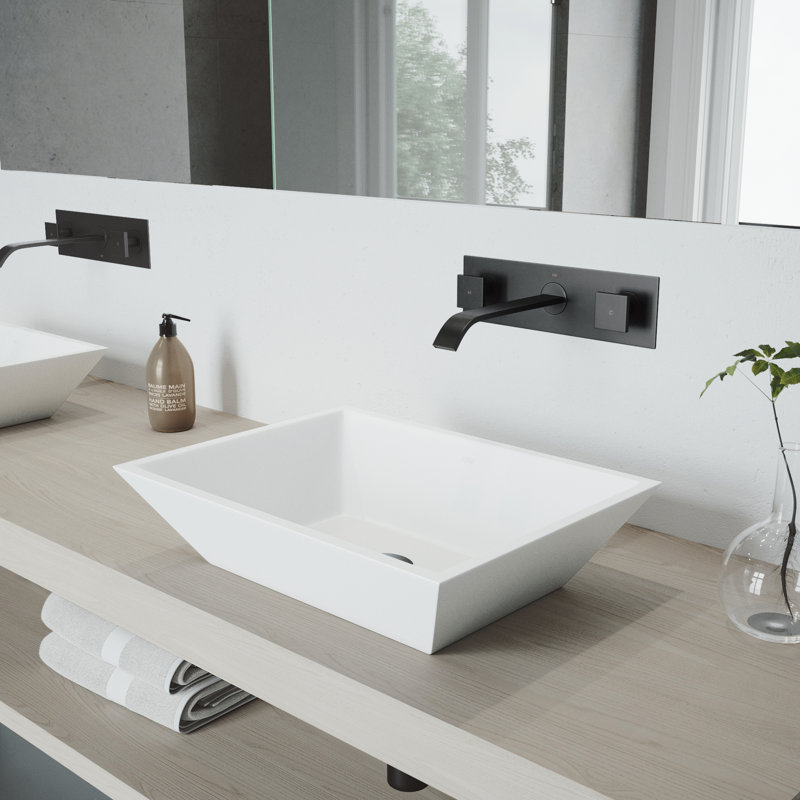 Contemporary Dual-Handle Black Nickel Wall-Mounted Bathroom Faucet