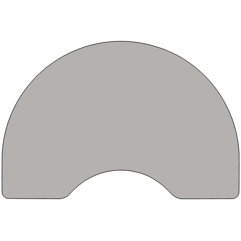 Adjustable 48''x96'' Kidney-Shaped Gray Laminate Activity Table