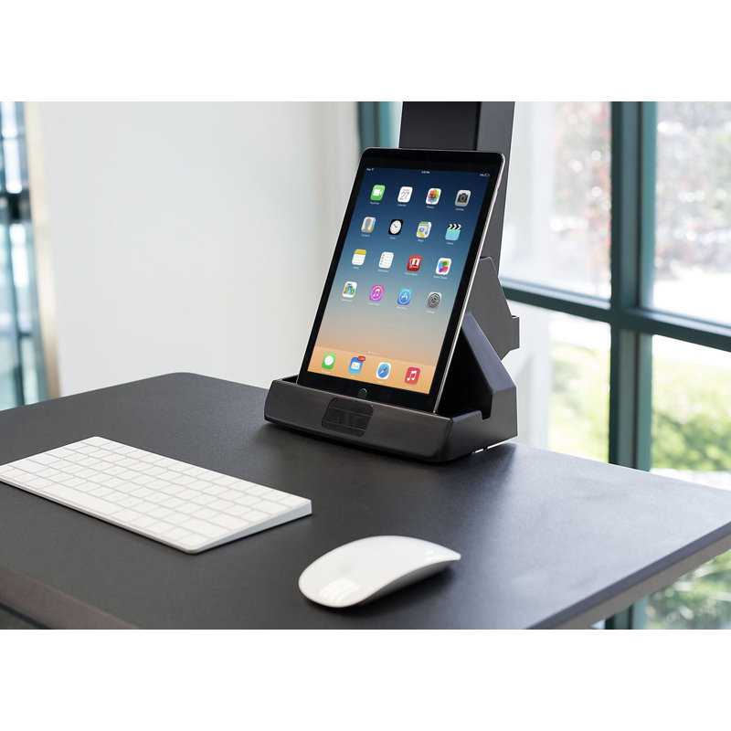ElectraLift 28" Motorized Standing Desk Converter with Full Motion Monitor Mount
