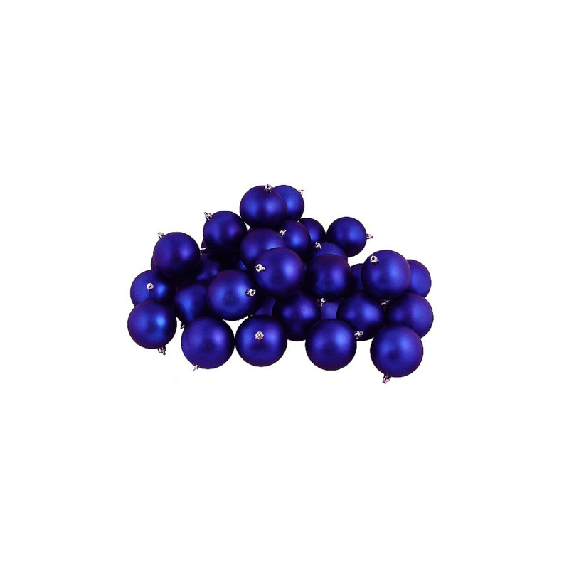 32-Piece Royal Blue Shatterproof Matte Christmas Ball Ornaments