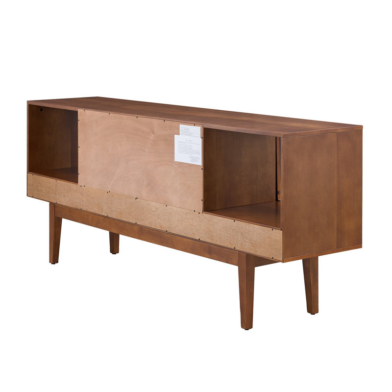 Simms 76.5" Dark Tobacco Midcentury Modern Media Console with Cane Doors