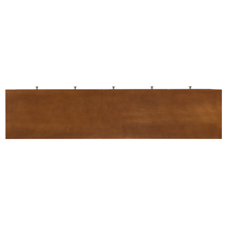 Simms 76.5" Dark Tobacco Midcentury Modern Media Console with Cane Doors