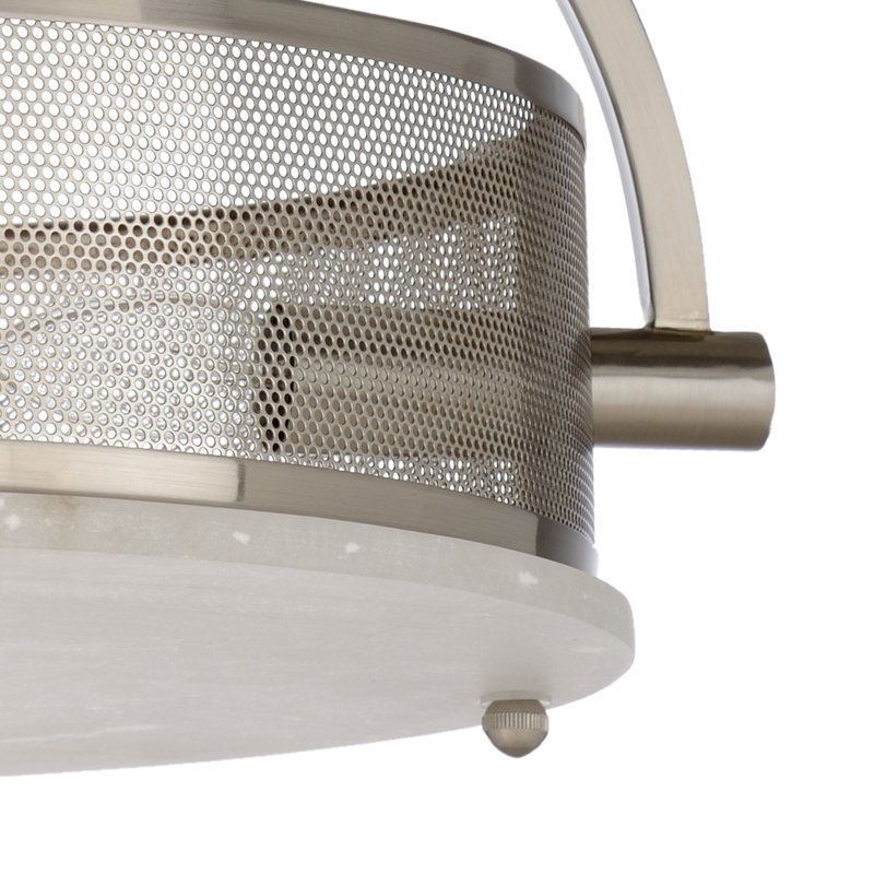 Nickel Alabaster 3-Light Semi Flush Mount Ceiling Light
