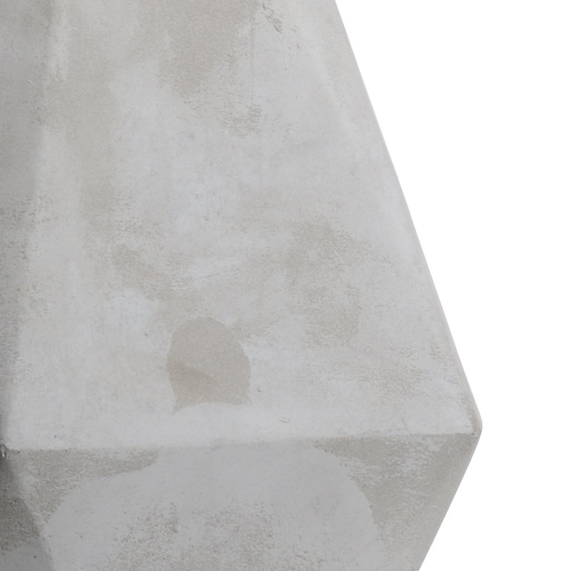 Gray Concrete Table Lamp with Off-White Linen Shade