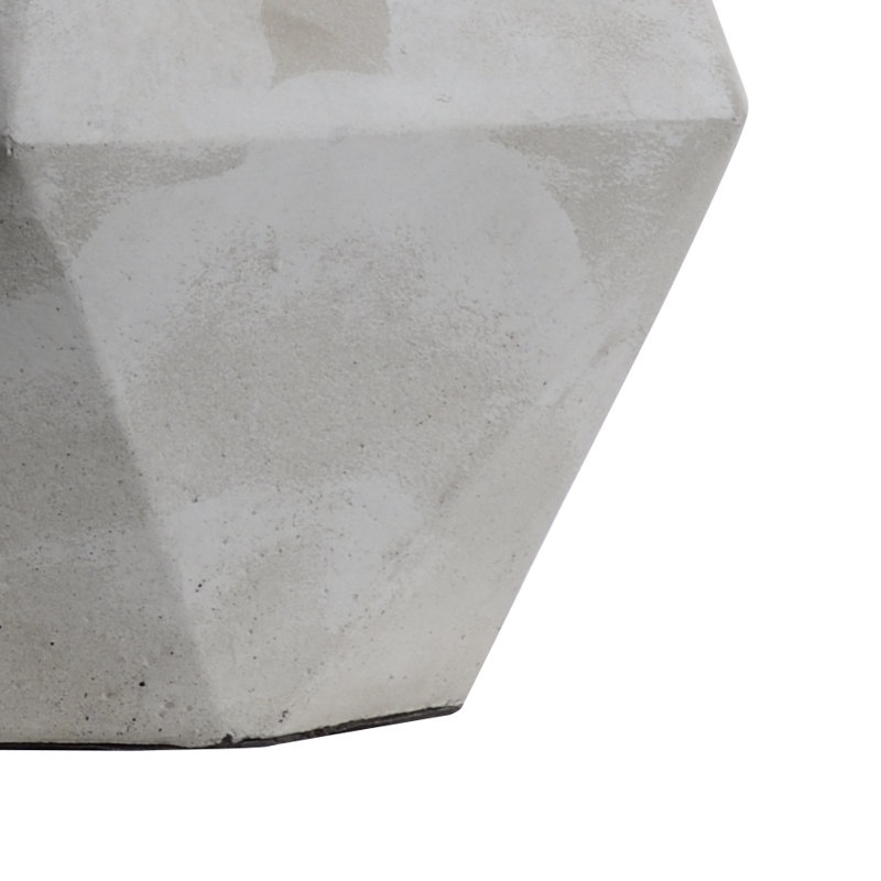 Gray Concrete Table Lamp with Off-White Linen Shade