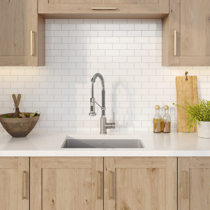 23" Matte Black Stainless Steel Undermount Kitchen Sink with Faucet