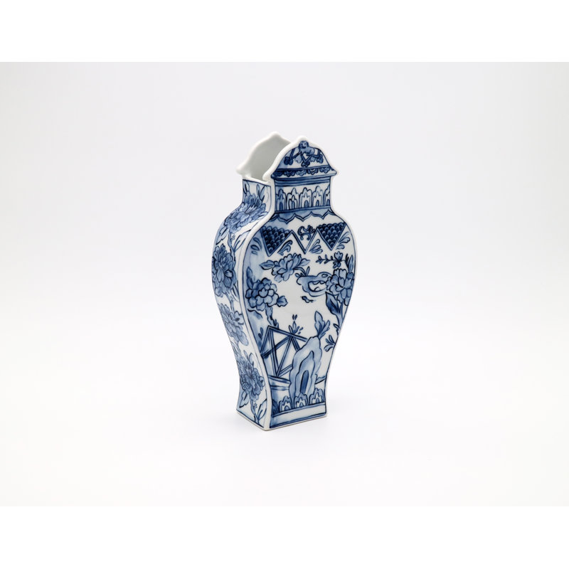 Blue and White Hand-Painted Porcelain Table Vase
